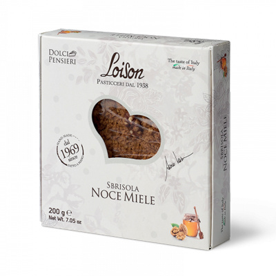 Sbrisola (křehká buchta) s oříšky a medem Loison 200g